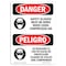 Signmission OSHA Danger, Glasses Must Worn Bilingual, 5in X 3.5in Decal, 3.5" W, 5" H, Bilingual Spanish OS-DS-D-35-VS-1558 - alternate 1